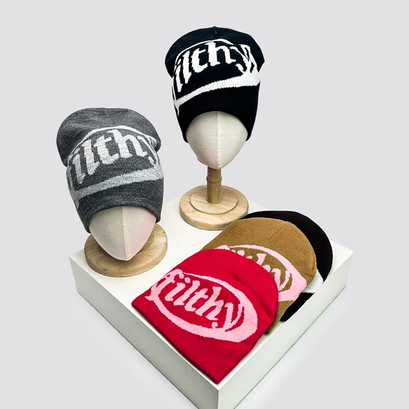 Autumn and Winter New Unisex European Style Letter Knitted Hats Warm Hip Hop Versatile Street Beanies Outdoor…