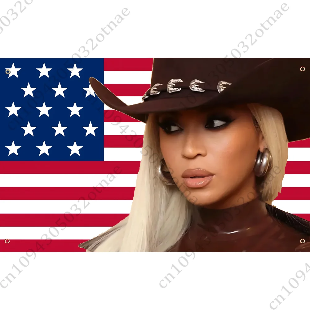 B-BeyonceS Kowbojska flaga amerykańska Gobelin Zabawny baner do pokoju akademika Sypialnia Na zewnątrz Pokój…