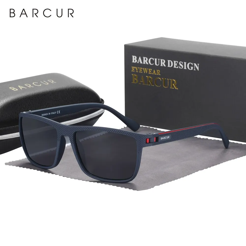 BARCUR Design TR90 okulary przeciwsłoneczne męskie spolaryzowane lekkie sportowe okulary przeciwsłoneczne…