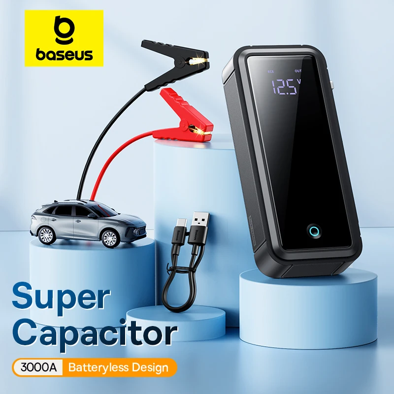 Baseus Super Capacitor Car Jump Starter 3000A Ładowarka samochodowa do urządzeń wzmacniających bez baterii… Baseus Super Capacitor Car Jump Starter 3000A Ładowarka samochodowa do urządzeń wzmacniających bez baterii…