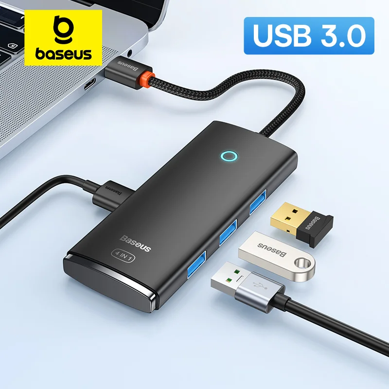 Baseus USB HUB 4 w 1 Rozszerzający Porty USB-C na Wiele Portów USB 3.0 Adapter do Komputera Laptopa Tabletu… Baseus USB HUB 4 w 1 Rozszerzający Porty USB-C na Wiele Portów USB 3.0 Adapter do Komputera Laptopa Tabletu…