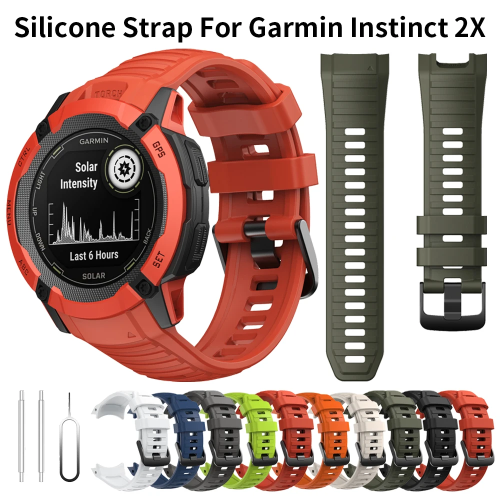 Bez luk 26 mm silikonowy pasek do zegarka Garmin Instinct 2X Solar – edycja taktyczna Akcesoria zamienne