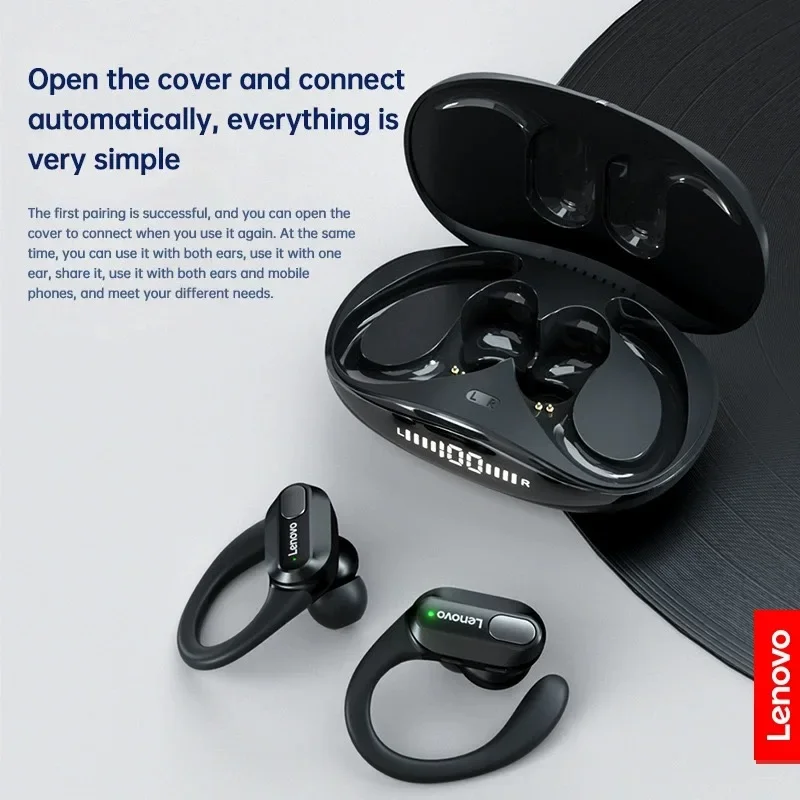 Bezprzewodowe słuchawki Lenovo XT80 Bluetooth 5.3 True z przyciskiem mikrofonu Redukcja szumów Zaczepy na uszy…