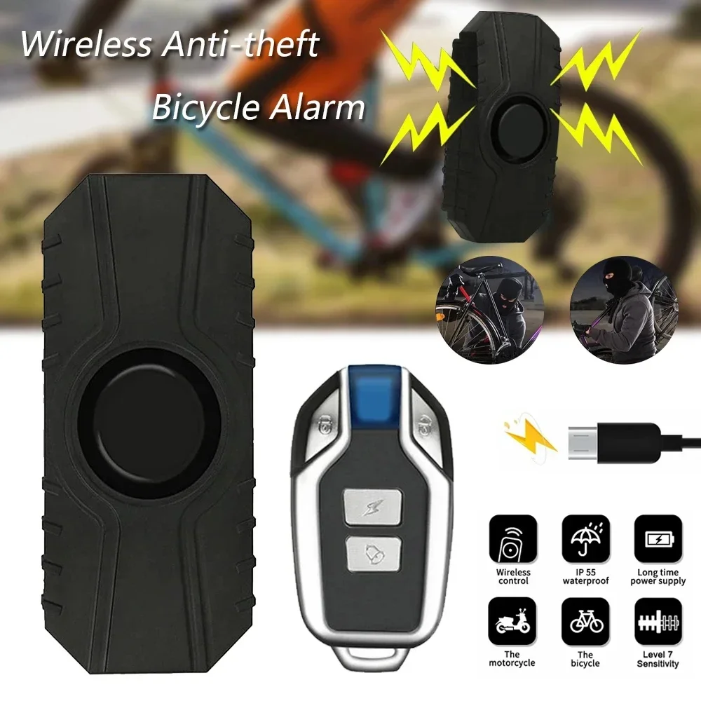 Bezprzewodowy alarm wibracyjny roweru USB Charge Wodoodporny motocykl Elektryczny alarm rowerowy Pilot Anti…
