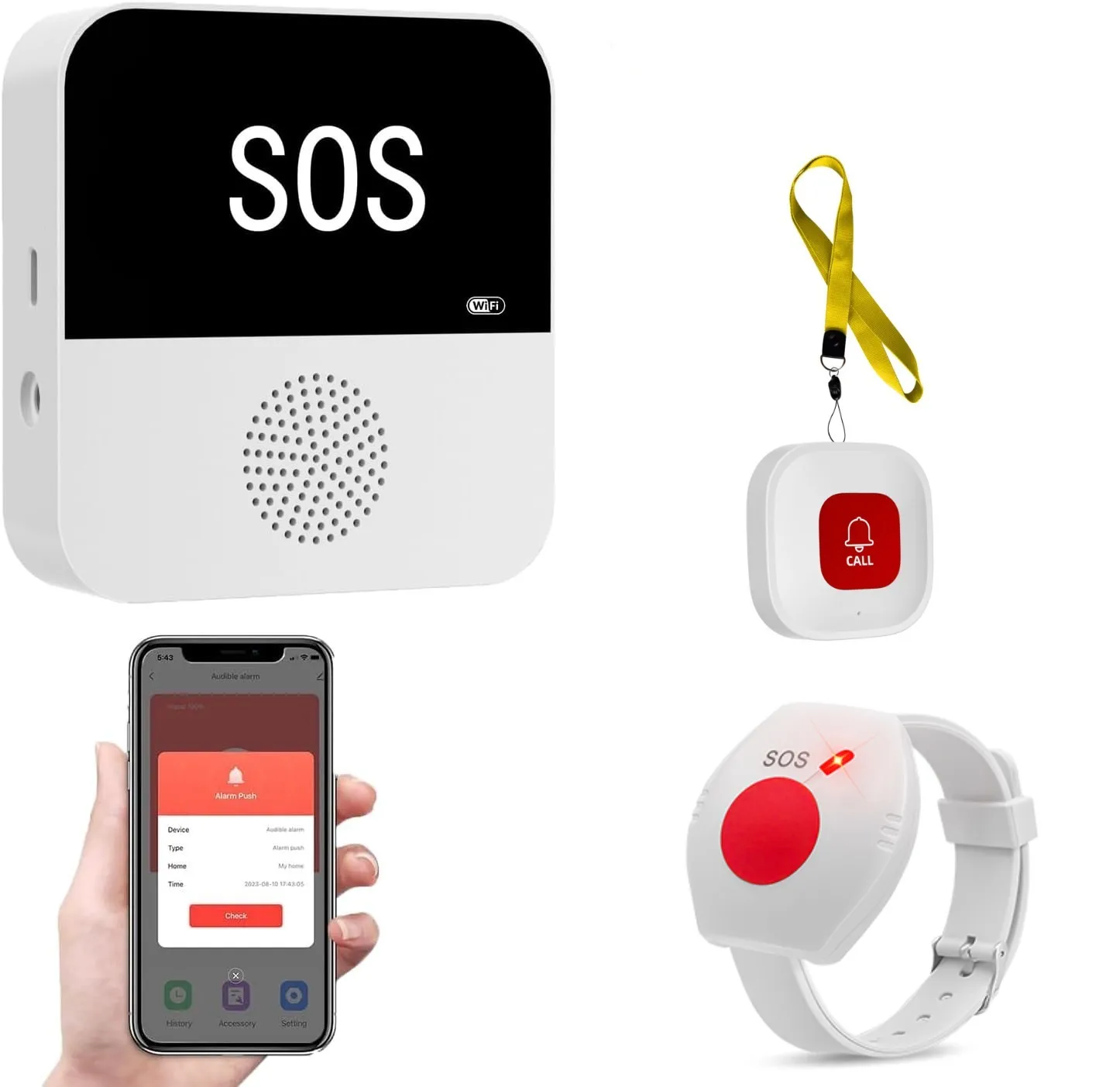 Bezprzewodowy WiFi Pager dla opiekunów starszych Przycisk wywołania SOS Awaryjny system alarmowy SOS dla…