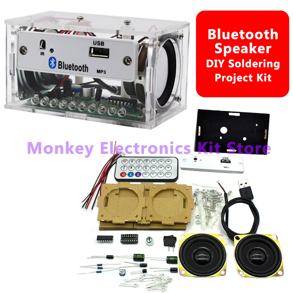 Biały Zestaw Elektroniczny DIY Głośnik Bluetooth Zestaw Elektroniki DIY Projekt Lutowania Zestaw Elektroniki…