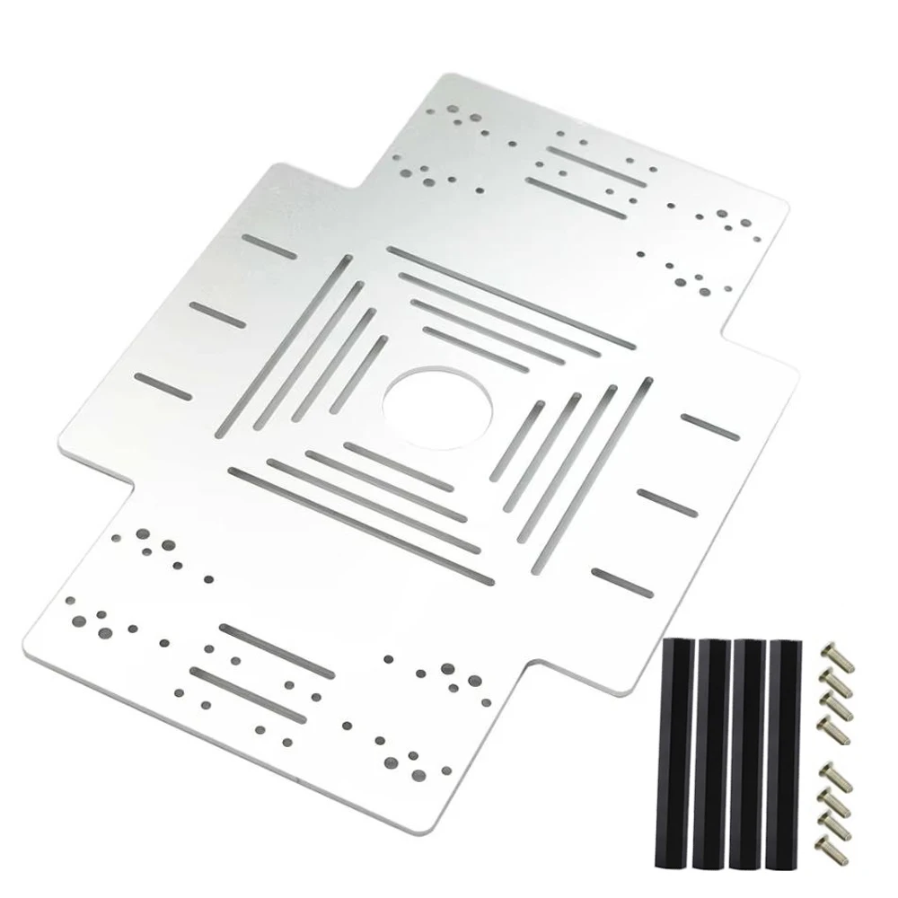 Big Metal Plate Aluminum Alloy Chassis with 50mm Couplings for Arduino STM32 Mecanum Wheel Robot Car Chassis…