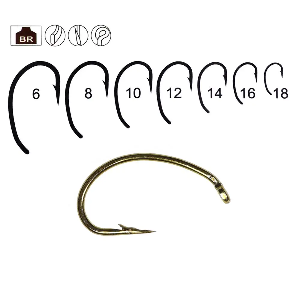 Bimoo 50PCS 100PCS Brązowy kolczasty zakrzywiony haczyk do wiązania much nimf dla larw Caddis Pupae Scuds… Bimoo 50PCS 100PCS Brązowy kolczasty zakrzywiony haczyk do wiązania much nimf dla larw Caddis Pupae Scuds…