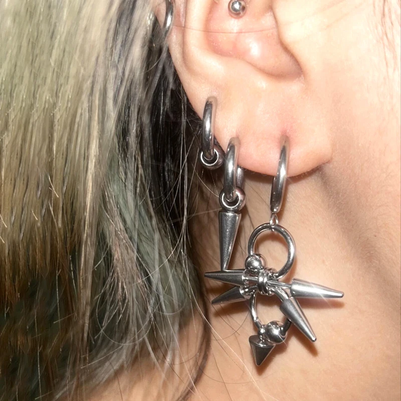 Biżuteria Goth Nit Tygrys Paznokcie Kolczyki Grunge Rock Akcesoria Punk Łańcuchy Kolczyki Kobiety Punk Charms…