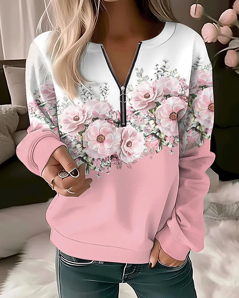 Bluzy damskie Moda damska Bluzy z kapturem Kwiaty Malowanie Bluza Bluza z kapturem Zapinana na zamek Bluza… Bluzy damskie Moda damska Bluzy z kapturem Kwiaty Malowanie Bluza Bluza z kapturem Zapinana na zamek Bluza…