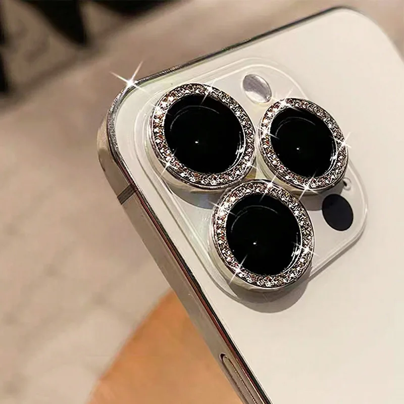 Błyszczące, brokatowe etui z diamentami na obiektyw aparatu do iPhone 17 16 15 14 13 12 11 Pro Max Plus, folie…