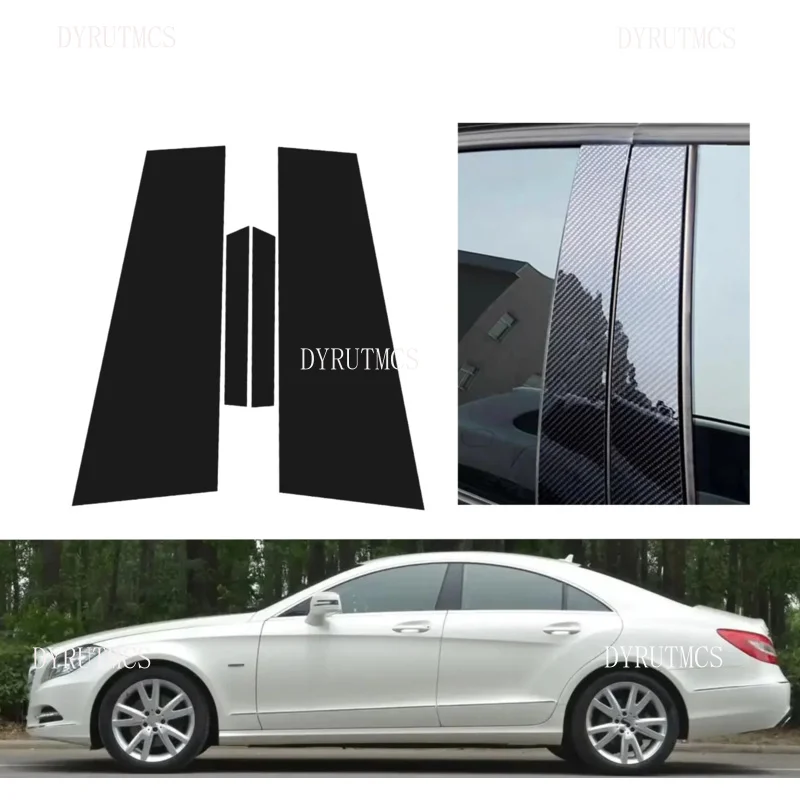 Błyszczący czarny srebrny słupek z włókna węglowego pasuje do Mercedes Benz CLS Class W218 2012-2016 Naklejka… Błyszczący czarny srebrny słupek z włókna węglowego pasuje do Mercedes Benz CLS Class W218 2012-2016 Naklejka…