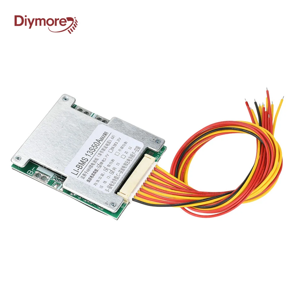 BMS 13S 48V 50A 18650 Akumulator litowo-jonowy Ochrona płytki PCB Elektronika do akumulatora samochodu…