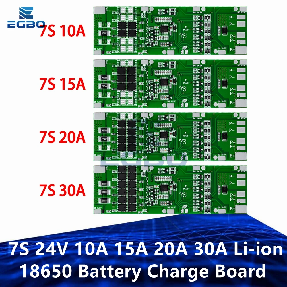 BMS 7S 24V 10A 15A 20A 30A Li-ion 18650 Płytka ładowania akumulatora z funkcją balansowania Zabezpieczenie… BMS 7S 24V 10A 15A 20A 30A Li-ion 18650 Płytka ładowania akumulatora z funkcją balansowania Zabezpieczenie…