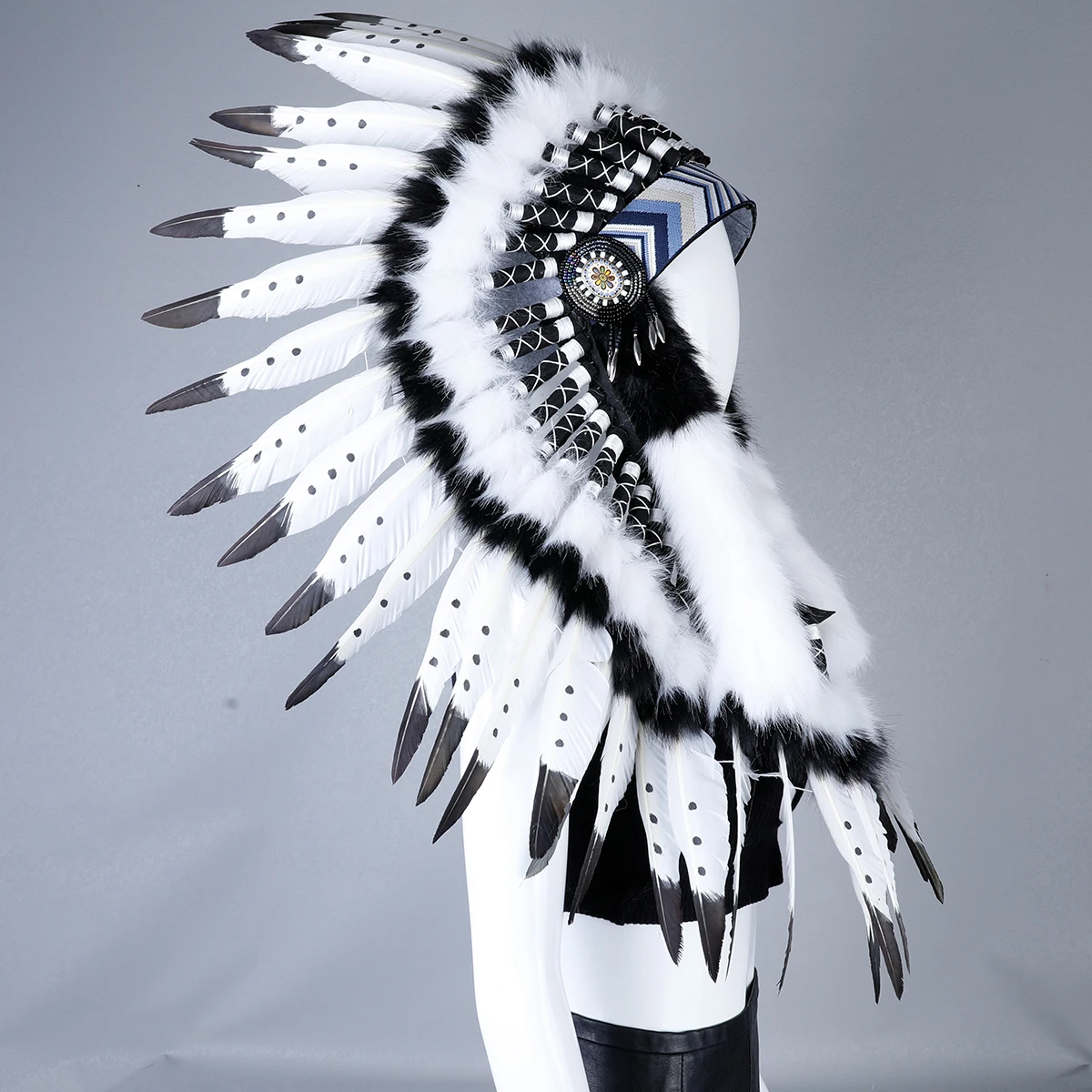 Boho Chic Feather Długa opaska na głowę Indian Tribal Chief Style Akcesoria do włosów Idealne na Halloweenowe…