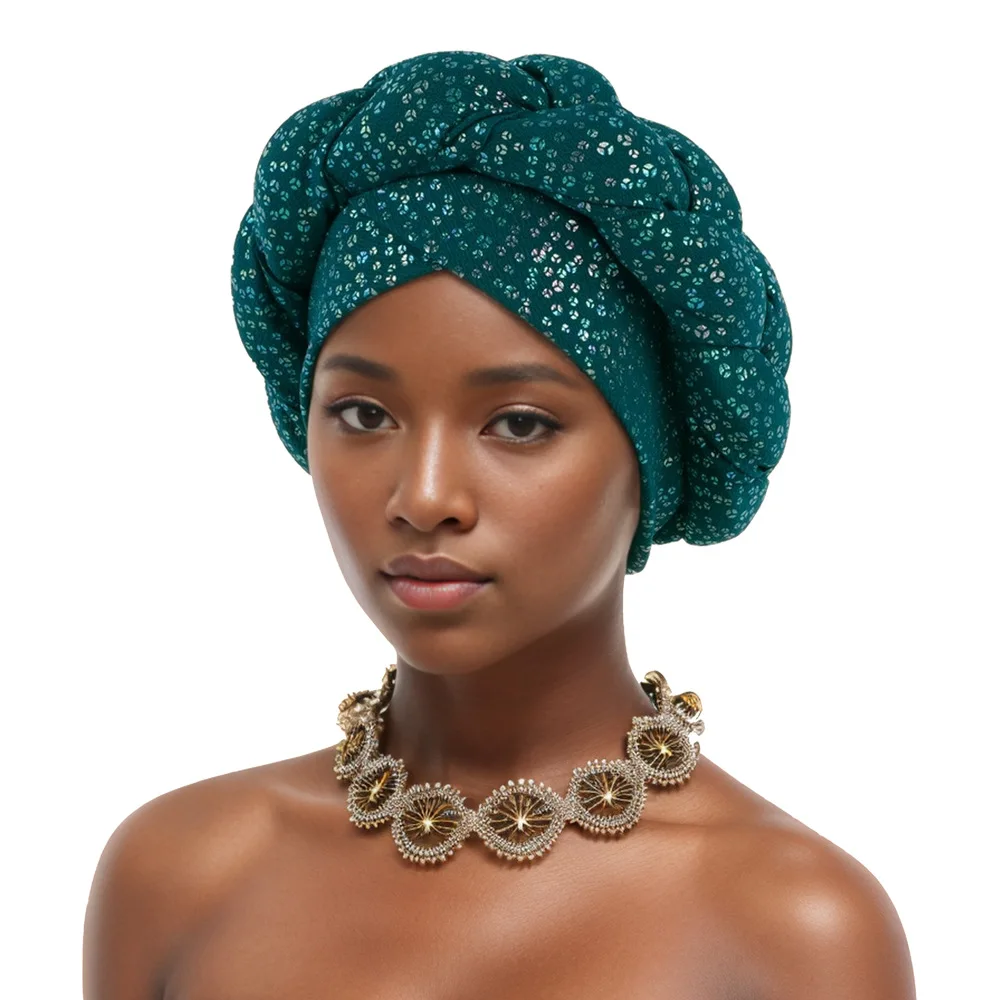 Brązujący warkocz afrykański turban czapki dla kobiet Nigeria ślub Geles imprezowy nakrycie głowy Auto Gele… Brązujący warkocz afrykański turban czapki dla kobiet Nigeria ślub Geles imprezowy nakrycie głowy Auto Gele…