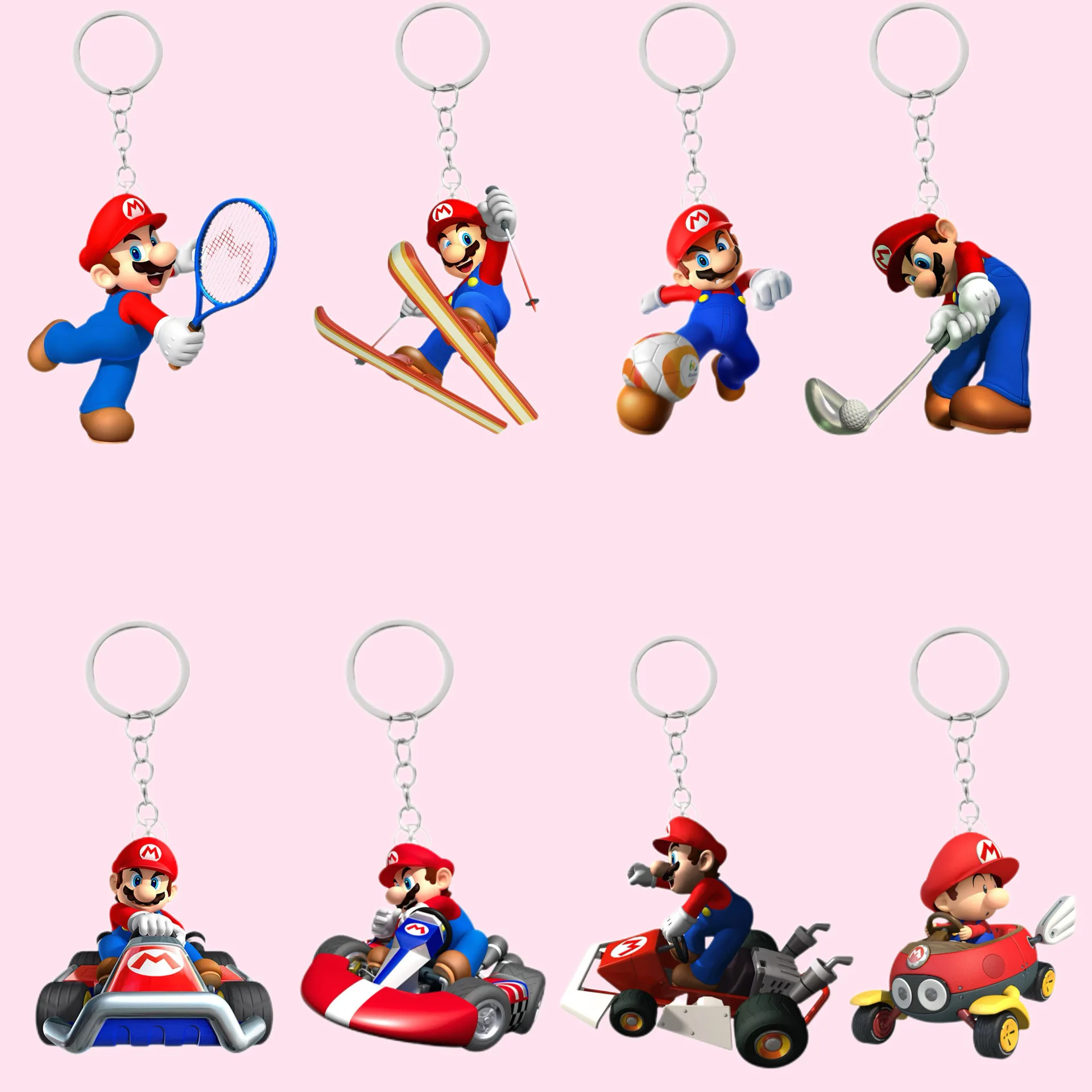 Breloczek Akrylowy Super Mario Bros Klasyczna Postać z Gry Bliźniaki Hydraulicy Uroczy Dodatek do Torby…