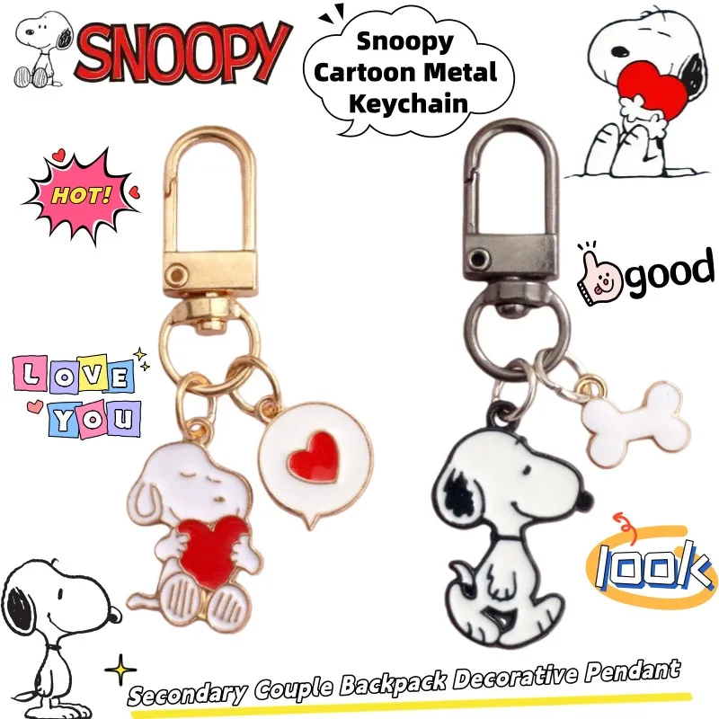 Breloczek Metalowy Snoopy Kreatywny Uroczy Kreskówkowy Postać z Animacji Dwuwymiarowej Gadżet dla Pary Ozdoba…