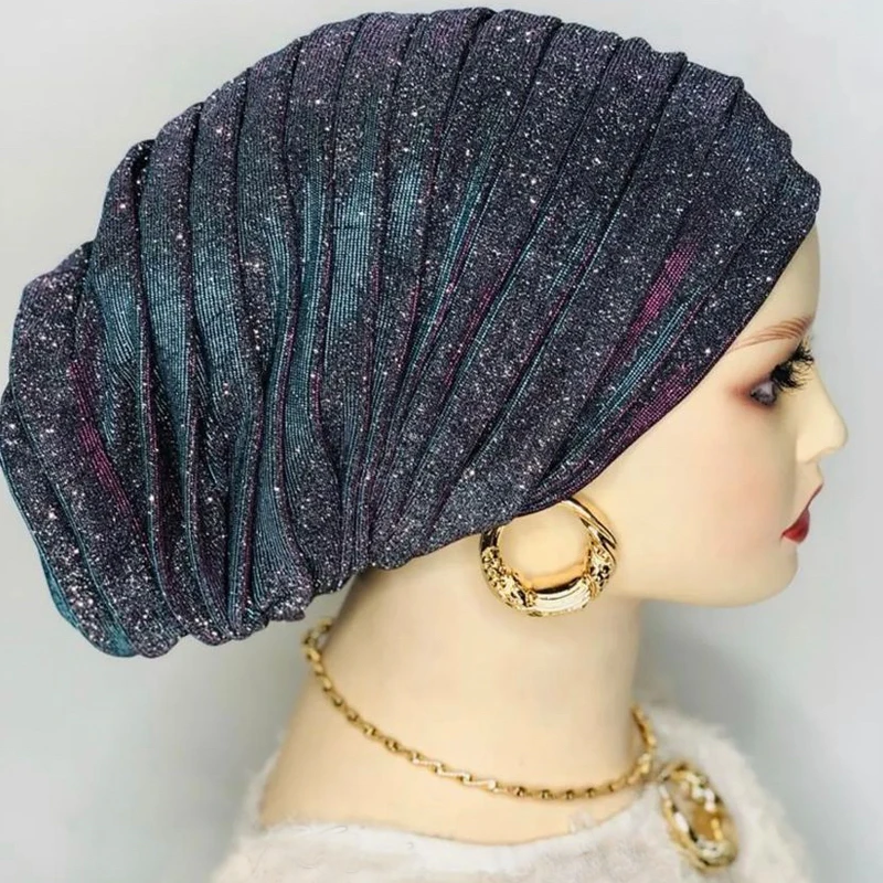 Brokatowa plisowana czapka turban dla kobiet 2025 Lady Head Wraps Muzułmańska chusta na głowę Turbante Mujer… Brokatowa plisowana czapka turban dla kobiet 2025 Lady Head Wraps Muzułmańska chusta na głowę Turbante Mujer…