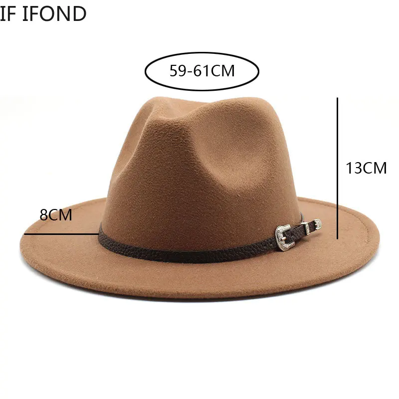 Brytyjski styl filcowy kapelusz jazzowy Fedora 59-61CM rozmiar Panama Trilby kapelusze dla kobiet mężczyzn… Brytyjski styl filcowy kapelusz jazzowy Fedora 59-61CM rozmiar Panama Trilby kapelusze dla kobiet mężczyzn…