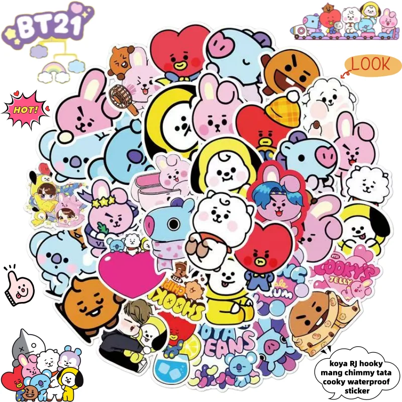 BT21 Koya RJ Shooky Man Chimmy Tata Cooky Naklejki z animacji, gadżety z kreskówek, urocze, kreatywne… BT21 Koya RJ Shooky Man Chimmy Tata Cooky Naklejki z animacji, gadżety z kreskówek, urocze, kreatywne…