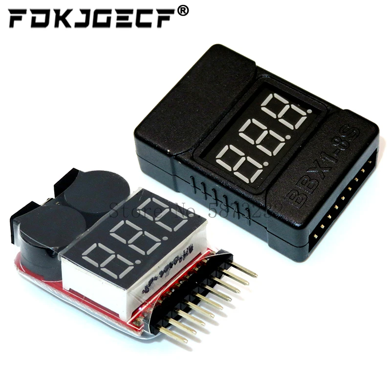 BX100 1-8S Tester napięcia akumulatora Lipo/Alarm brzęczyka niskiego napięcia/Tester napięcia akumulatora z…