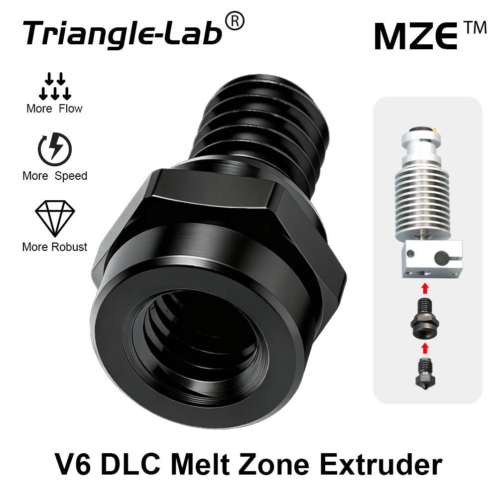 C Trianglelab ® MZE ™ DLC V6 Melt Zone Extruder Zwiększający Przepływ do Dyszy V6, Hotend CHC, Hotend CHC XL… C Trianglelab ® MZE ™ DLC V6 Melt Zone Extruder Zwiększający Przepływ do Dyszy V6, Hotend CHC, Hotend CHC XL…