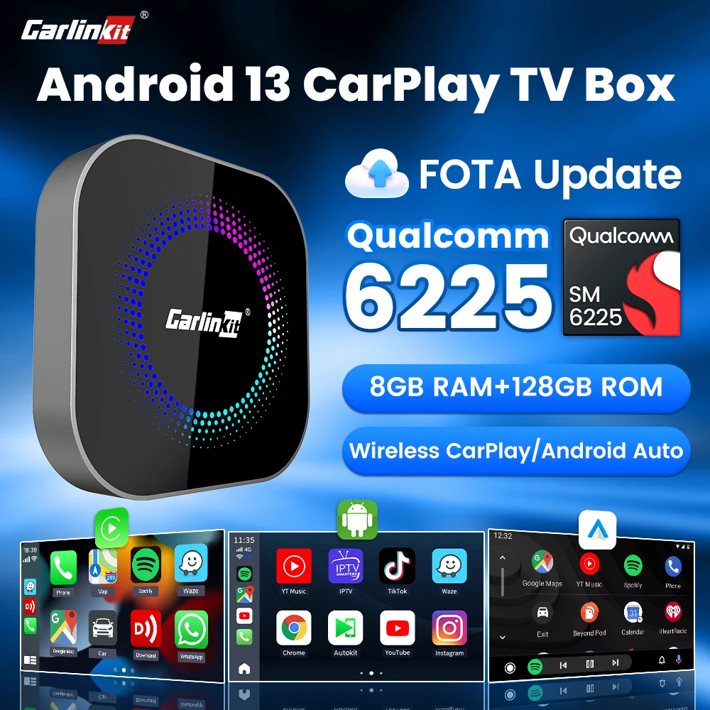 CarlinKit TV Box S2F Android 13 CarPlay Ai Box SM6225 8 rdzeniowy Bezprzewodowy CarPlay Android Auto Video…