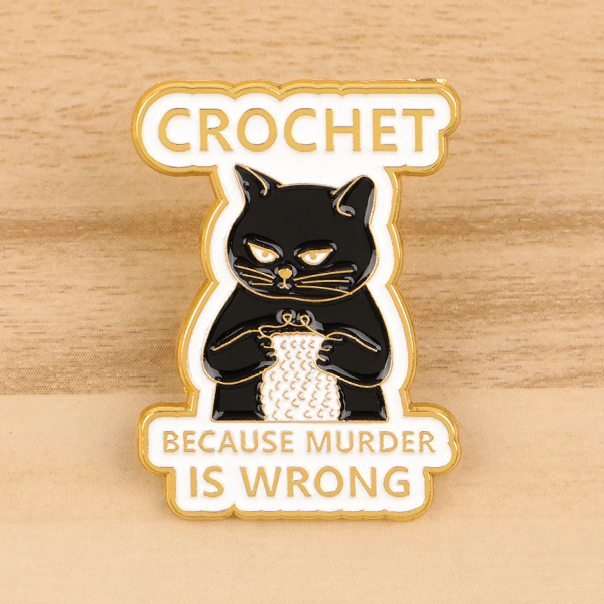 Cartoon Black Cat Crochet Enamel Pin Animal Badges on Backpack Broszki dla kobiet Metalowe szpilki do klapy…