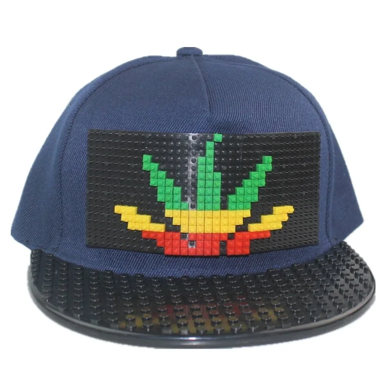 Cartoon Patchwork Baseball Caps DIY Blocks Snapback Hats Hip Hop Hat for Men Women Detachable Pixels Dad Hats…