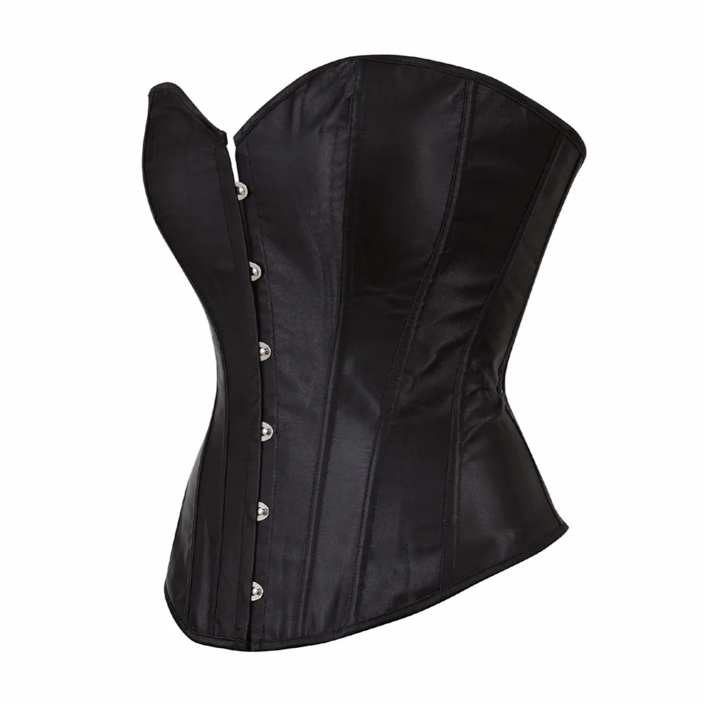 Caudatus czarny gorset Top Plus rozmiar gorsety Overbust satynowy seksowny kostium gorset brokatowy styl…