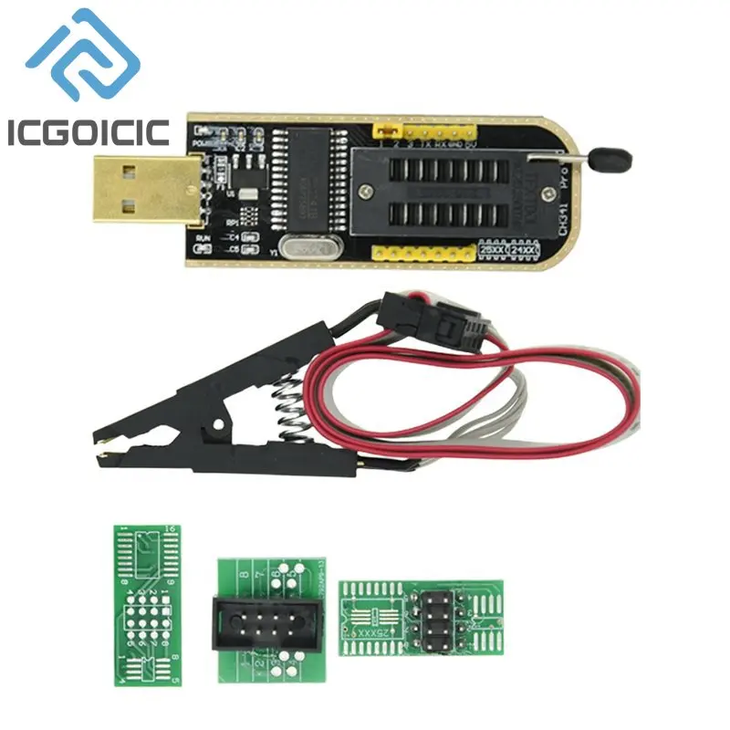CH341A 24 25 Seria EEPROM Flash BIOS Moduł programatora USB + klips testowy SOIC8 SOP8 do EEPROM 93CXX / 25CXX… CH341A 24 25 Seria EEPROM Flash BIOS Moduł programatora USB + klips testowy SOIC8 SOP8 do EEPROM 93CXX / 25CXX…