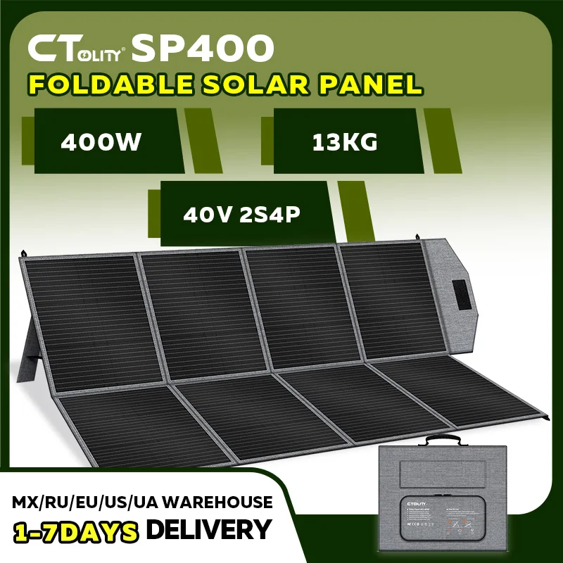 CTOLITY SP400 400 Składany Panel Solarny 41V 9.8A Generator Solarny do Elektrowni Zewnętrznego Zasilania RV…