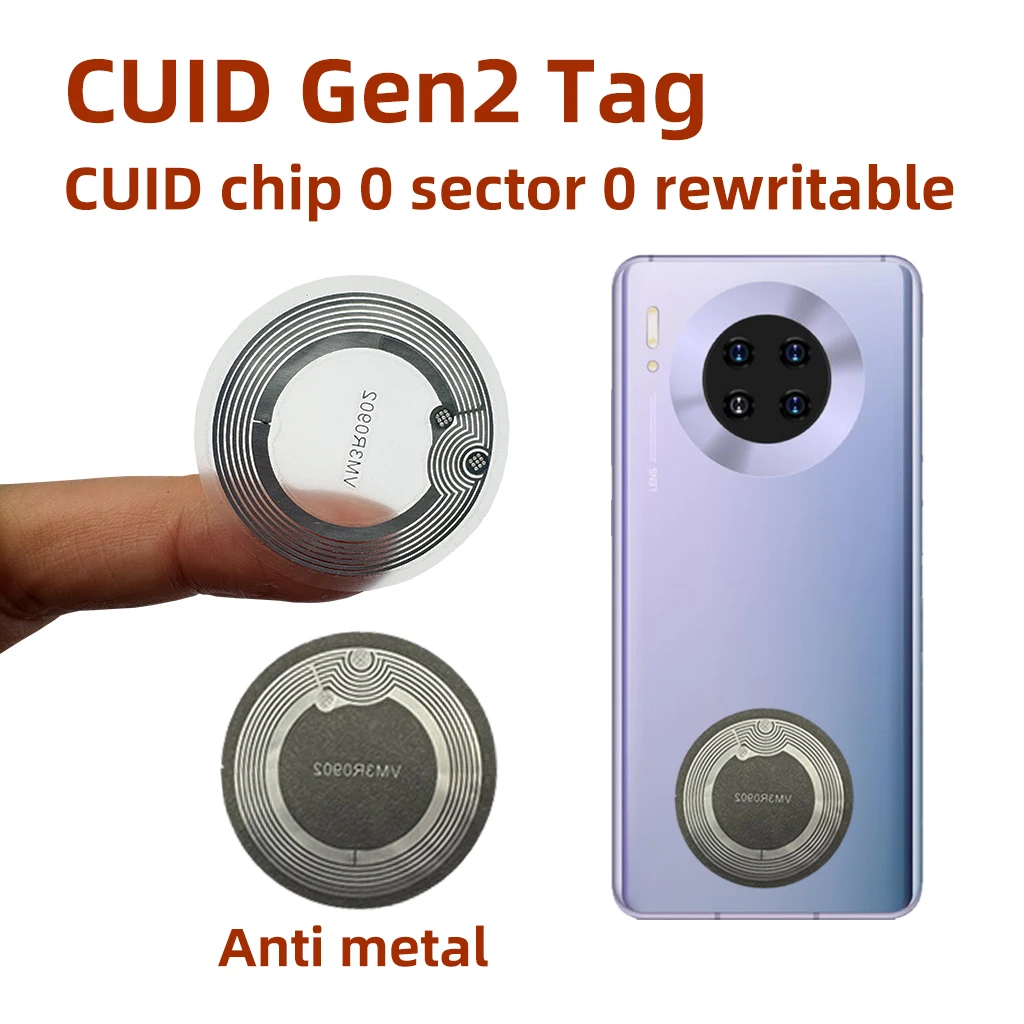 CUID Gen2 Tag elektroniczny 13,56 mhz Zmienny S50 1K RFID Wet Inlay Sektor 0 Blok 0 UID Rewritable cuid…