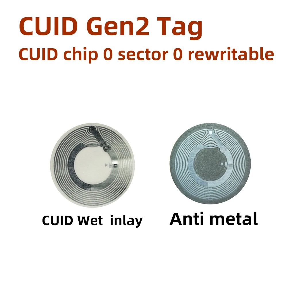 cuid Naklejka Wet Inlay Gen2 13.56mhz CUID zmienny S50 1K rfid tag Sektor 0 Blok 0 UID Rewritable NFC Andriod…