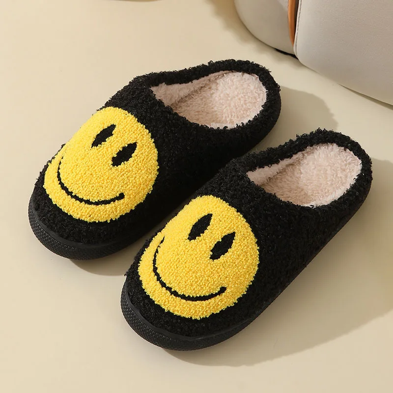 Cute Smiles Damskie puszyste kapcie zimowe wewnętrzne z zamkniętymi palcami Ciepłe kapcie dla par Kobieta…
