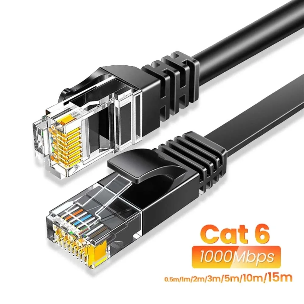 CYANMI Cat 6 Ethernet 165ft, Zewnętrzny i wewnętrzny 10Gbps Obsługa sieci Cat8 Cat7, Płaski szybki komputer…