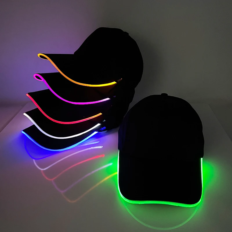 Czapka baseballowa LED na Halloween, świecąca, migająca, imprezowa, rave, świecąca czapka dla kobiet i…