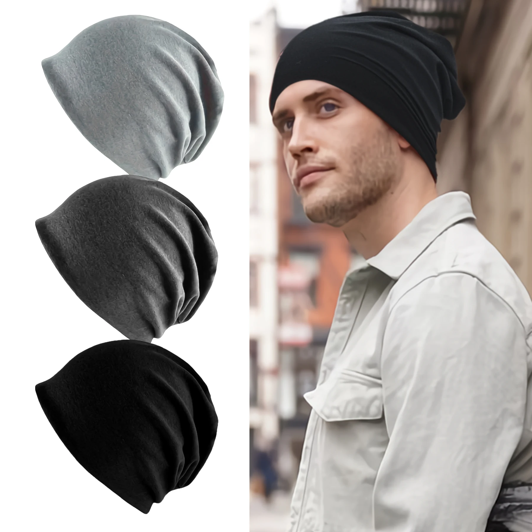 Czapka beanie unisex w jednolitym kolorze – miękka, lekka, ciepła zimowa czapka dla mężczyzn i kobiet, idealna…