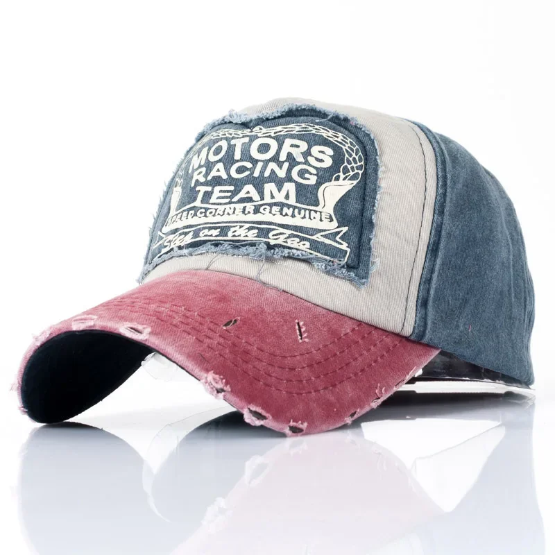 Czapka bejsbolówka MOTOS Fashion Patchwork Color Washed Denim z powłoką, regulowana, hip-hopowa, chroniąca… Czapka bejsbolówka MOTOS Fashion Patchwork Color Washed Denim z powłoką, regulowana, hip-hopowa, chroniąca…