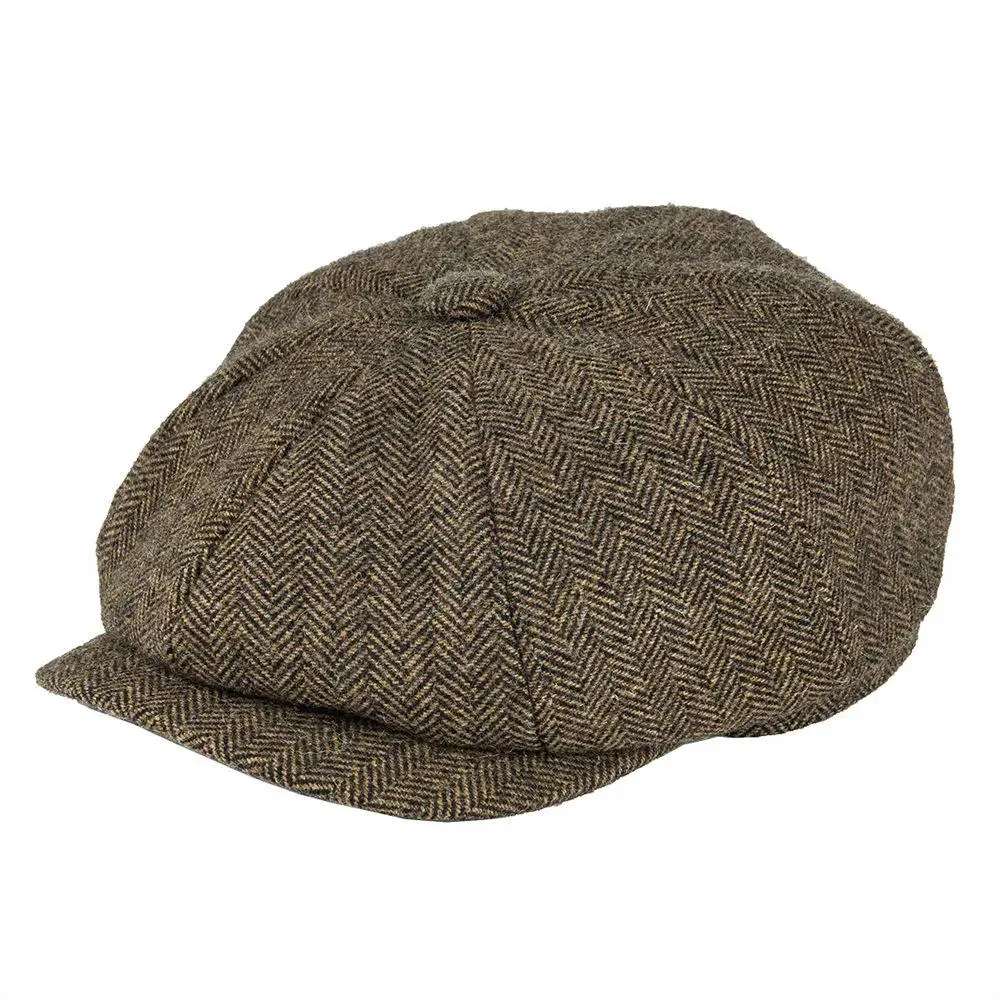 Czapka typu Newsboy z wełny tweedowej BOTVELA, wzór w jodełkę, męska, w stylu brytyjskim Gatsby, retro, czapka… Czapka typu Newsboy z wełny tweedowej BOTVELA, wzór w jodełkę, męska, w stylu brytyjskim Gatsby, retro, czapka…