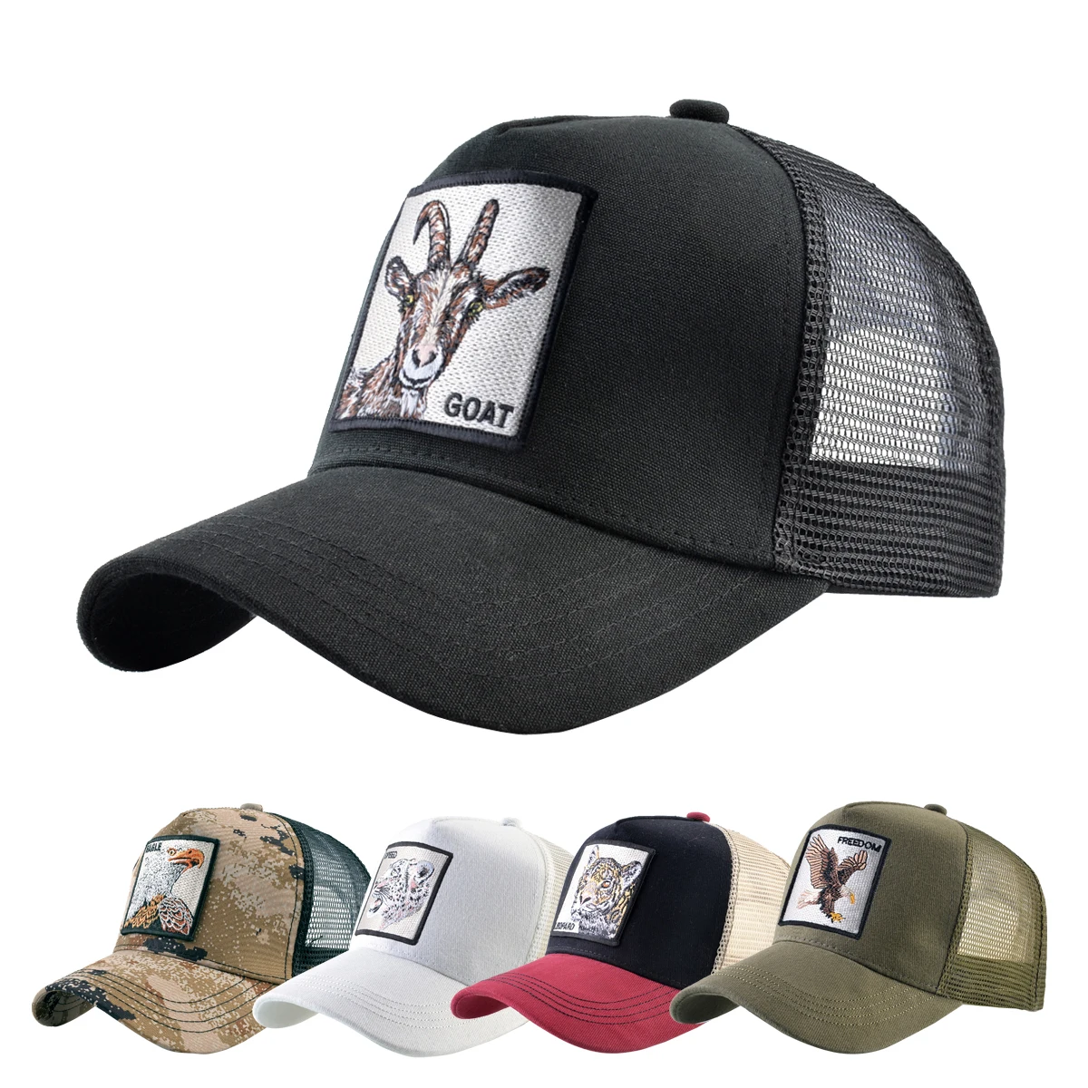 Czapki typu trucker z haftowanymi naszywkami zwierzęcymi, czapka baseballowa snapback na cztery pory roku dla… Czapki typu trucker z haftowanymi naszywkami zwierzęcymi, czapka baseballowa snapback na cztery pory roku dla…
