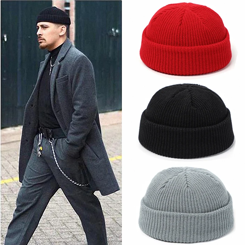 Czapki z dzianiny dla kobiet Skullcap czapka męska typu Beanie kapelusz zima Retro Brimless Baggy Melon Cap… Czapki z dzianiny dla kobiet Skullcap czapka męska typu Beanie kapelusz zima Retro Brimless Baggy Melon Cap…