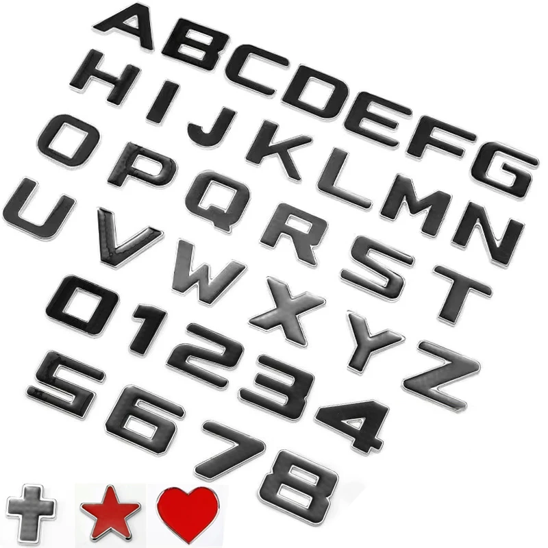 Czarny Czerwony 3D Metal DIY Litery Alfabet Emblemat Numery Angielskie Oznakowanie Motocykl Samochód Logo… Czarny Czerwony 3D Metal DIY Litery Alfabet Emblemat Numery Angielskie Oznakowanie Motocykl Samochód Logo…