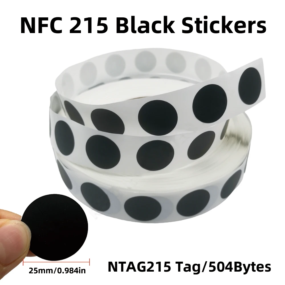Czarny Ntag 215 NFC Telefon dostępny Tagi RFID Naklejki Etykieta samoprzylepna NFC Ntag215 Etykieta… Czarny Ntag 215 NFC Telefon dostępny Tagi RFID Naklejki Etykieta samoprzylepna NFC Ntag215 Etykieta…