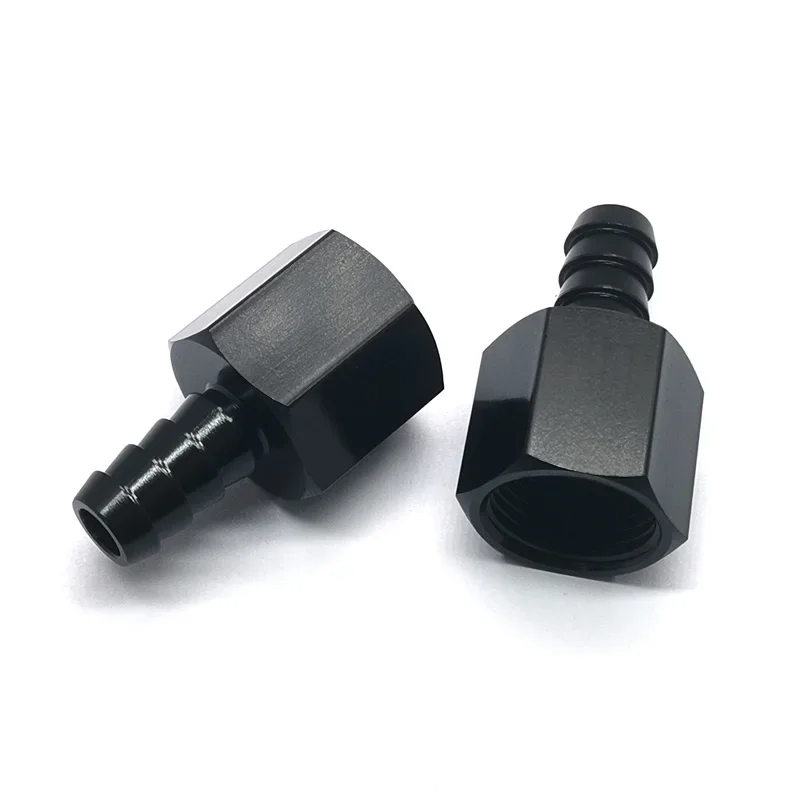 Czarny Prosty Aluminiowy Adapter AN6 AN8 AN10 Żeński Flare na 3/8 1/2 Barb Złączka Węża z Końcówką Barb…
