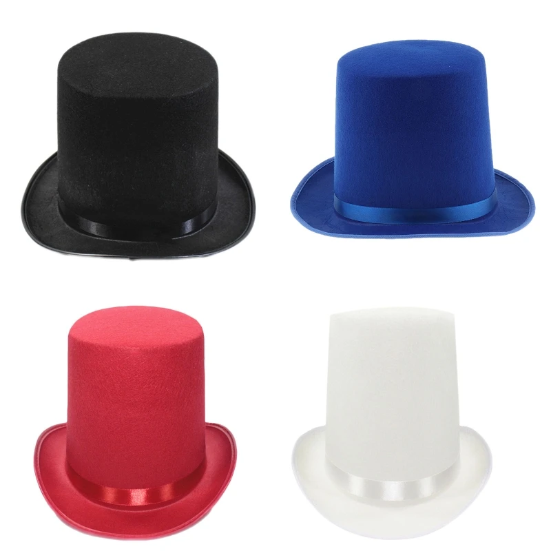 Czarny Top kapelusz magik Top Hat melonik przebranie kostium magik wykonywał występy na scenie jazzowej Czarny Top kapelusz magik Top Hat melonik przebranie kostium magik wykonywał występy na scenie jazzowej