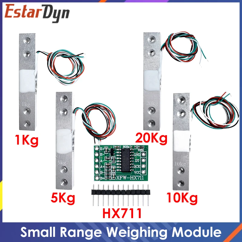 Czujnik wagowy 1KG 2KG 5KG 10KG 20KG HX711 Moduł AD Czujnik masy Waga elektroniczna Czujnik ciśnienia ważenia…