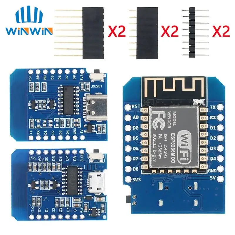 D1 Mini TYPE-C/MICRO ESP8266 ESP-12F CH340G V2 USB D1 Mini WIFI Development Board D1 Mini NodeMCU Lua IOT…