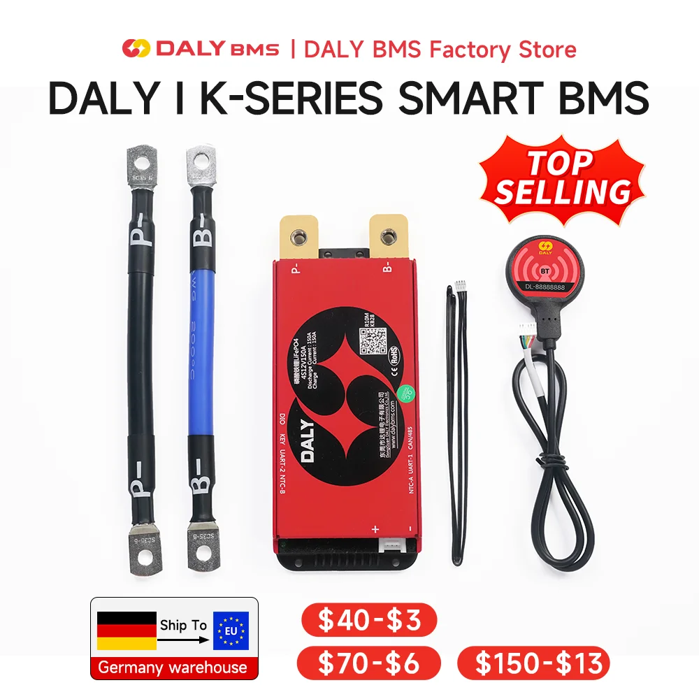 Daly Smart Lifepo4 BMS Board 4S 12V 8S 24V16S 48V 3.2V 100A 60A BMS dla 18650 BATTERY PACK BT UART RS485…